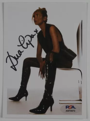 DUA LIPA AUTOGRAPHED SIGNED PSA AUTOGRAPH CARD W CASSETTE COLLECTIBLE MEMORABILIA