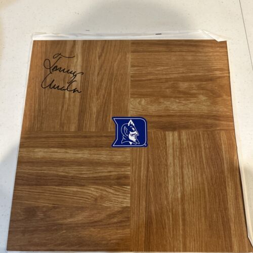 DUKE BLUE DEVILS- TOMMY AMAKER SIGNED AUTOGRAPH FLOORBOARD COA LOGO BASKETBALL COLLECTIBLE MEMORABILIA