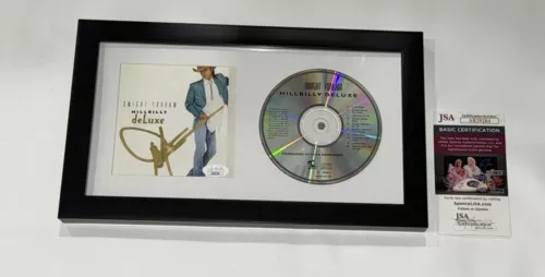 DWIGHT YOAKAM SIGNED FRAMED “HILLBILLY DELUXE” CD COUNTRY SUPERSTAR JSA COA COLLECTIBLE MEMORABILIA