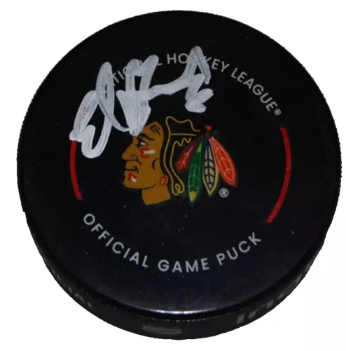 ED BELFOUR SIGNED (CHICAGO BLACKHAWKS) OFFICIAL GAME HOCKEY PUCK BECKETT BM39130 COLLECTIBLE MEMORABILIA