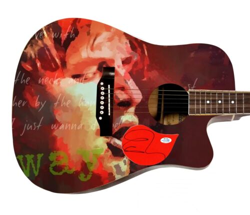 Ed Sheeran Autographed Signed Custom Graphics Photo Guitar ACOA