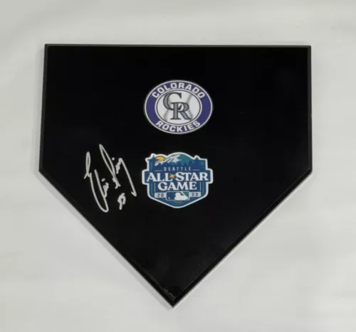 ELIAS DIAZ SIGNED BLACK HOME PLATE PLAQUE COLORADO ROCKIES 2023 ALL STAR COLLECTIBLE MEMORABILIA