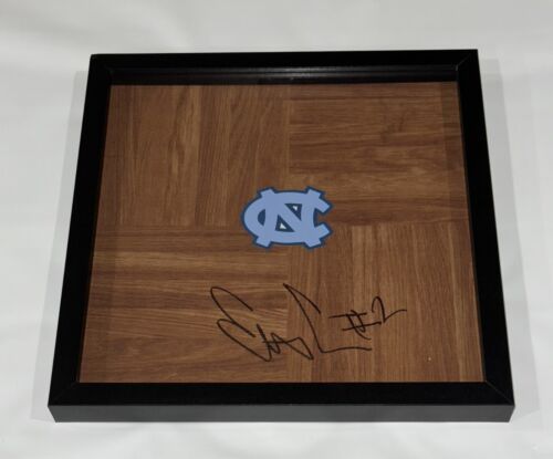 ELLIOT CADEAU SIGNED FRAMED 12X12 FLOORBOARD NORTH CAROLINA TAR HEELS UNC COLLECTIBLE MEMORABILIA