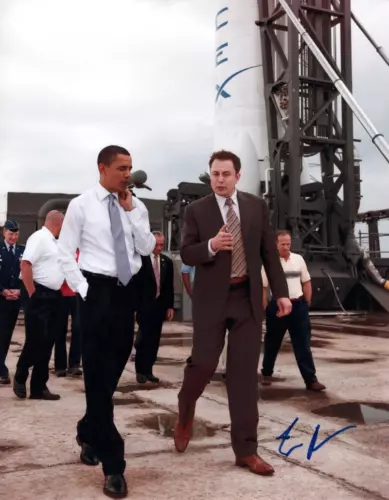 ELON MUSK SIGNED AUTOGRAPH 11×14 PHOTO – TESLA W/ PRESIDENT BARACK OBAMA JSA COA COLLECTIBLE MEMORABILIA