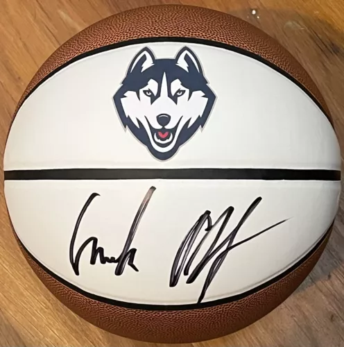 EMEKA OKAFOR SIGNED AUTOGRAPHED UCONN HUSKIES LOGO BASKETBALL JSA COA COLLECTIBLE MEMORABILIA