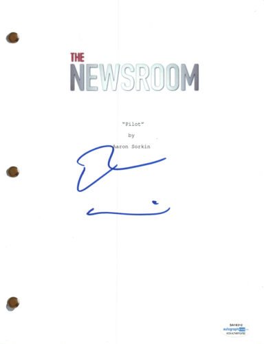 EMILY MORTIMER SIGNED AUTOGRAPH THE NEWSROOM PILOT SCRIPT SCREENPLAY ACOA COA COLLECTIBLE MEMORABILIA