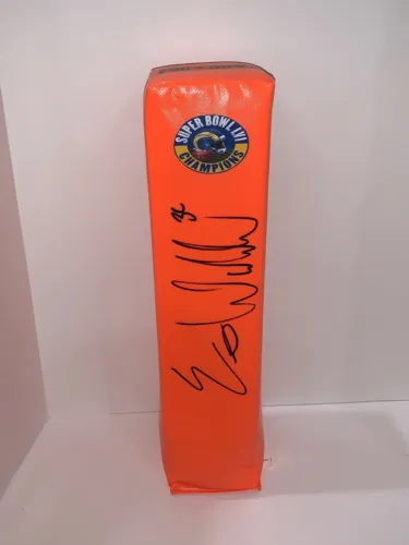 ERIC WEDDLE SIGNED TOUCHDOWN PYLON LOS ANGELES RAMS SUPER BOWL LVI CHAMPS PROOF COLLECTIBLE MEMORABILIA