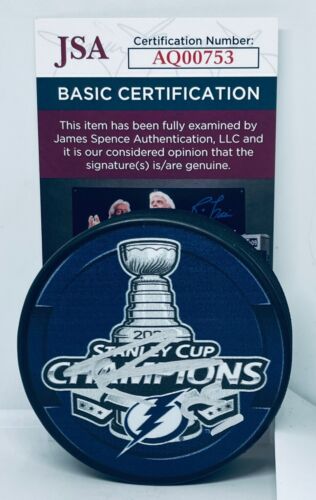 ERIK CERNAK SIGNED TAMPA BAY LIGHTNING 2020 STANLEY CUP CHAMPS PUCK JSA COLLECTIBLE MEMORABILIA