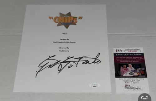 ERIK ESTRADA SIGNED CHIPS PILOT EPISODE TRANSCRIPT AUTOGRAPHED JSA COA COLLECTIBLE MEMORABILIA