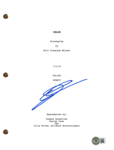 ERIN CRESSIDA WILSON SIGNED AUTOGRAPH CHLOE FULL MOVIE SCRIPT SCREENPLAY BAS COA COLLECTIBLE MEMORABILIA