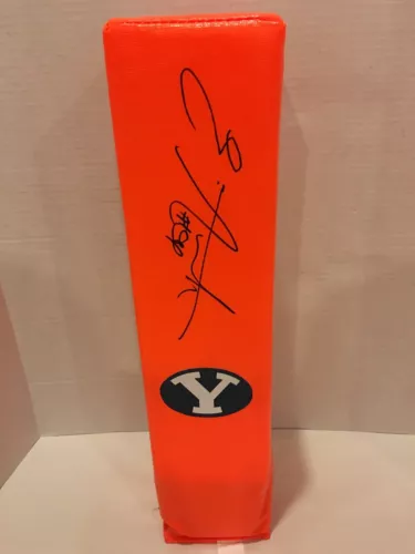 EZEKIEL ANSAH SIGNED TOUCHDOWN PYLON BYU COUGARS AUTOGRAPHED FOOTBALL ZIGGY