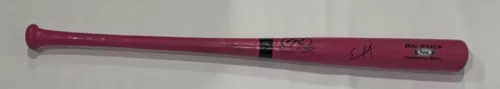 EZEQUIEL TOVAR SIGNED PINK RAWLINGS BAT COLORADO ROCKIES COLLECTIBLE MEMORABILIA