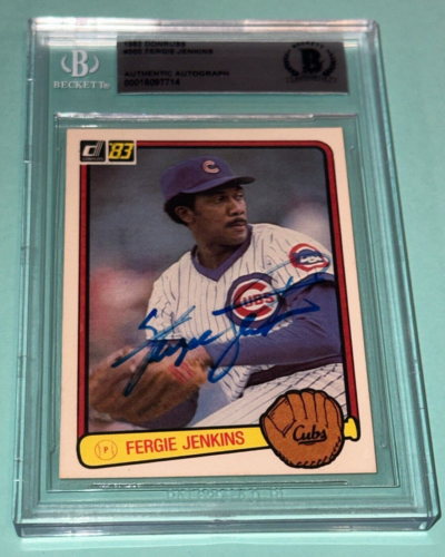 FERGIE JENKINS Signed 1983 DONRUSS Card #300 Beckett Authenticated BAS