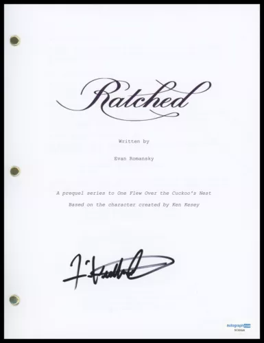 FINN WITTROCK “RATCHED” AUTOGRAPH SIGNED COMPLETE PILOT EPISODE SCRIPT B ACOA COLLECTIBLE MEMORABILIA