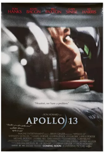FRED HAISE NASA ASTRONAUT APOLLO 13 SIGNED AUTOGRAPH 27×40 ORIGINAL MOVIE POSTER COLLECTIBLE MEMORABILIA