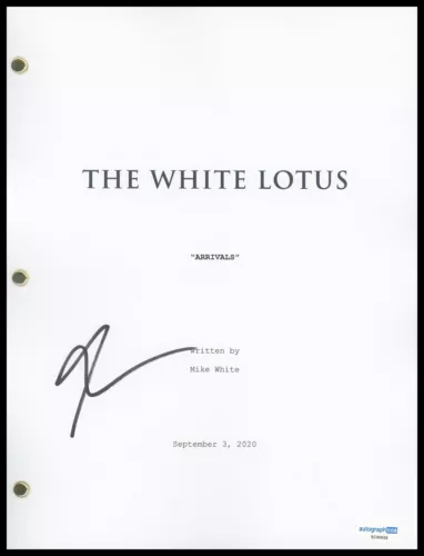 FRED HECHINGER “THE WHITE LOTUS” AUTOGRAPH SIGNED ‘ARRIVALS’ PILOT SCRIPT ACOA COLLECTIBLE MEMORABILIA