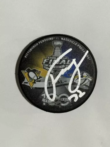 FREDERICK GAUDREAU SIGNED 2017 STANLEY CUP FINALS DUELING PUCK PREDATORS PROOF