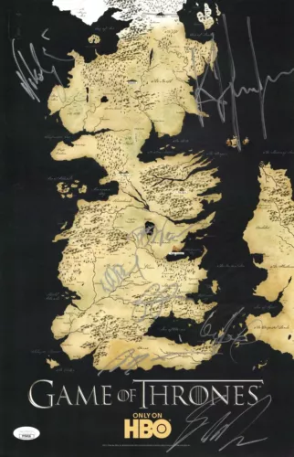 GAME OF THRONES AUTOGRAPHED 11X17 POSTER MARTIN HARRINGTON 8 SIGS JSA YY54026 COLLECTIBLE MEMORABILIA
