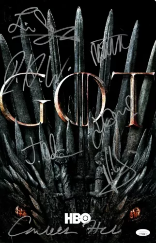GAME OF THRONES SIGNED AUTOGRAPHED 11X17 POSTER 7 AUTOS CUNNINGHAM JSA YY54027 COLLECTIBLE MEMORABILIA