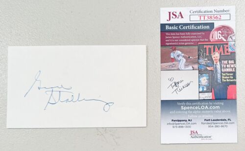Gene Stallings Signed Autographed 3x5 Card JSA Cert Alabama Texas A&M Coach HOF