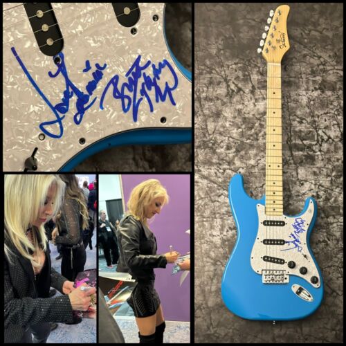 GFA BRITT LIGHTNING & LORRAINE LEWIS * VIXEN * BAND SIGNED ELECTRIC GUITAR COA COLLECTIBLE MEMORABILIA