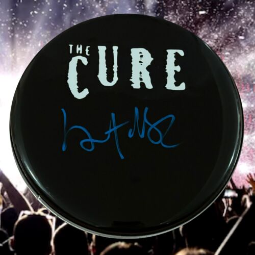 GFA THE CURE BAND DRUMMER * LOL TOLHURST * SIGNED NEW 10″ DRUMHEAD COA COLLECTIBLE MEMORABILIA