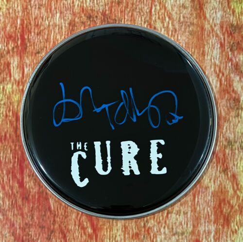 GFA THE CURE BAND DRUMMER * LOL TOLHURST * SIGNED NEW 10″ DRUMHEAD COA COLLECTIBLE MEMORABILIA