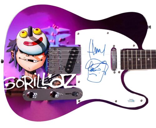 GORILLAZ JAMIE HEWLETT AUTOGRAPHED CUSTOM PHOTO GRAPHICS GUITAR ACOA COLLECTIBLE MEMORABILIA