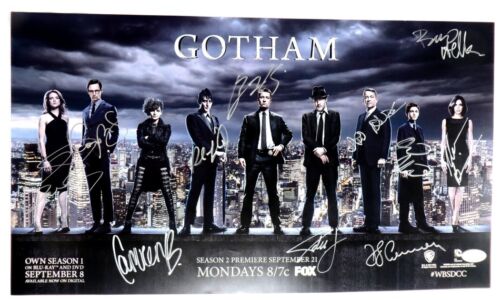 GOTHAM CAST SIGNED AUTOGRAPHED 10X18 POSTER MCKENZIE RICHARDS +9 JSA XX76587 COLLECTIBLE MEMORABILIA