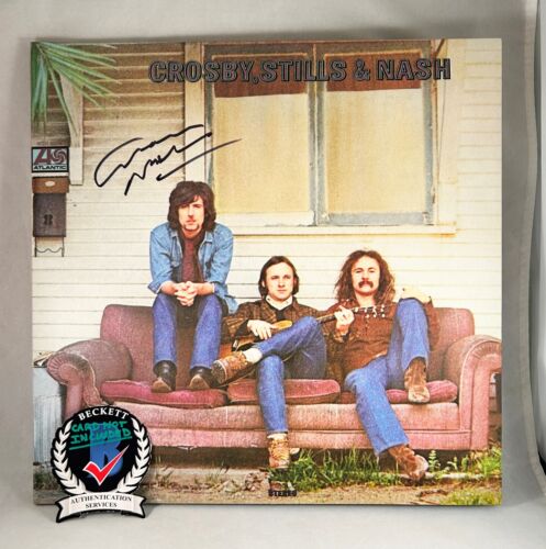 GRAHAM NASH SIGNED VINYL LP ALBUM BECKETT BAS COA COLLECTIBLE MEMORABILIA