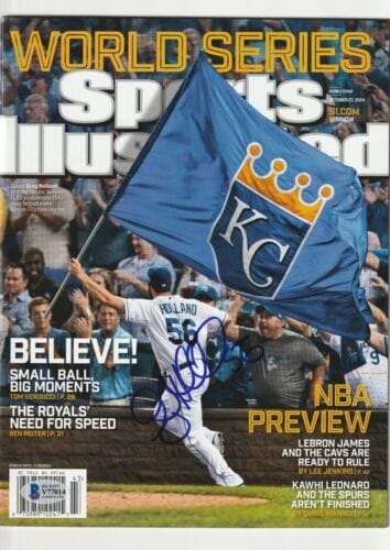 GREG HOLLAND Signed 10/27/14 SPORTS ILLUSTRATED w/ Beckett COA (NO Label) BAS