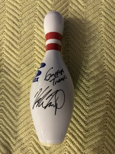 GUPPY & KYLE TROUP BRUNSWICK PBA SIGNED UNUSED BOWLING PIN AUTOGRAPHED COLLECTIBLE MEMORABILIA