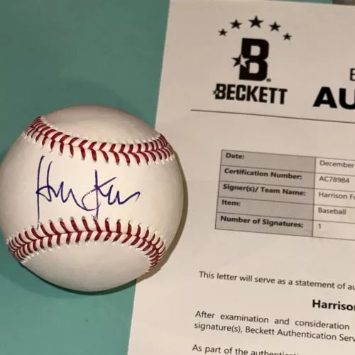 HARRISON FORD Signed Official MLB Baseball w/ Beckett (BAS) LOA