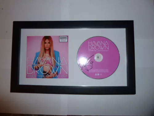 HAVANA BROWN AUTOGRAPHED FRAMED WHEN THE LIGHTS GO OUT CD SIGNED ONLY ONE! COA