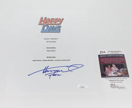 HENRY WINKLER SIGNED HAPPY DAYS ALL THE WAY PILOT SCRIPT PROOF JSA COA COLLECTIBLE MEMORABILIA