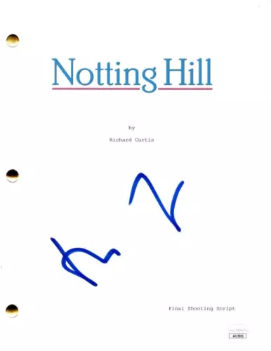 HUGH GRANT SIGNED AUTOGRAPH NOTTING HILL MOVIE SCRIPT W/ JULIA ROBERTS JSA COA COLLECTIBLE MEMORABILIA