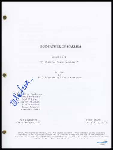 ILFENESH HADERA “GODFATHER OF HARLEM” AUTOGRAPH SIGNED PILOT EPISODE SCRIPT ACOA COLLECTIBLE MEMORABILIA