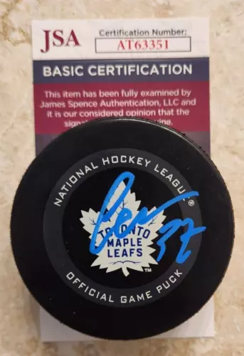 Ilya Samsonov Signed Official NHL Game Puck JSA COA #AT63351 Toronto Maple Leafs