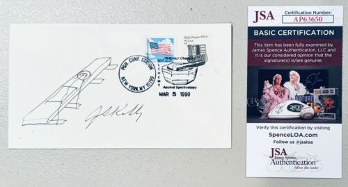 JACK KILBY SIGNED AUTOGRAPHED FIRST DAY COVER JSA CERT W/ MICROCHIP SKETCH COLLECTIBLE MEMORABILIA