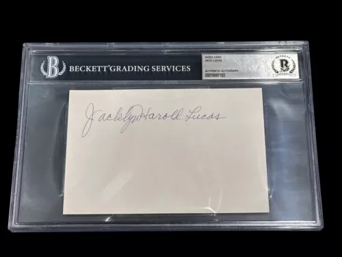 JACKLYN JACK LUCAS USMC MEDAL OF HONOR MOH IWO JIMA SIGNED AUTOGRAPH BECKETT BAS COLLECTIBLE MEMORABILIA