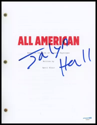 JALYN HALL “ALL AMERICAN” AUTOGRAPH SIGNED ‘DILLON’ PILOT EPISODE SCRIPT ACOA COLLECTIBLE MEMORABILIA