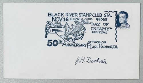 JAMES JIMMY DOOLITTLE SIGNED AUTOGRAPHED FIRST DAY COVER JSA LETTER WW2 RAIDERS COLLECTIBLE MEMORABILIA