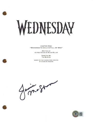 JAMIE MCSHANE SIGNED AUTOGRAPH WEDNESDAY PILOT SCRIPT ADDAMS FAMILY BAS COA COLLECTIBLE MEMORABILIA