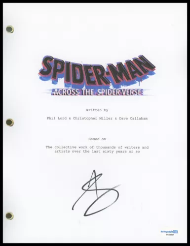 JASON SCHWARTZMAN “SPIDER-MAN: ACROSS THE SPIDER-VERSE” SIGNED SCRIPT SCREENPLAY COLLECTIBLE MEMORABILIA