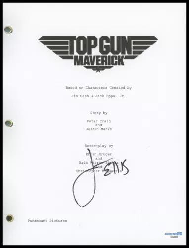 JAY ELLIS “TOP GUN: MAVERICK” AUTOGRAPH SIGNED ‘PAYBACK’ SCRIPT SCREENPLAY ACOA COLLECTIBLE MEMORABILIA