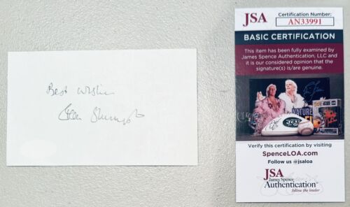 JEAN SHRIMPTON SIGNED AUTOGRAPHED 3×5 CARD JSA CERT FIRST SUPERMODEL COLLECTIBLE MEMORABILIA