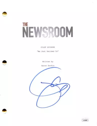 JEFF DANIELS SIGNED AUTOGRAPH THE NEWSROOM PILOT SCRIPT SCREENPLAY – WILL MCAVOY COLLECTIBLE MEMORABILIA