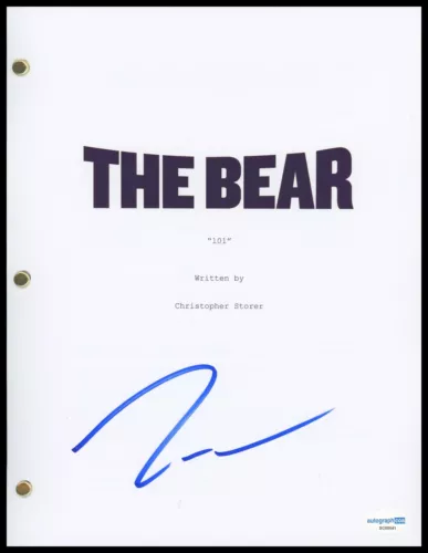 JEREMY ALLEN WHITE “THE BEAR” AUTOGRAPH SIGNED FULL PILOT EPISODE SCRIPT B ACOA COLLECTIBLE MEMORABILIA