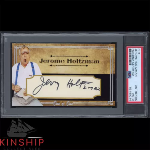 JEROME HOLTZMAN SIGNED 3×5 CUSTOM CARD PSA DNA SLAB BASEBALL WRITER AUTO C2884 COLLECTIBLE MEMORABILIA