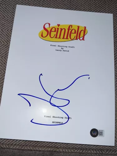 JERRY SEINFELD SIGNED AUTOGRAPH SEINFELD TELEVISION SCRIPT BECKETT BAS COA G COLLECTIBLE MEMORABILIA